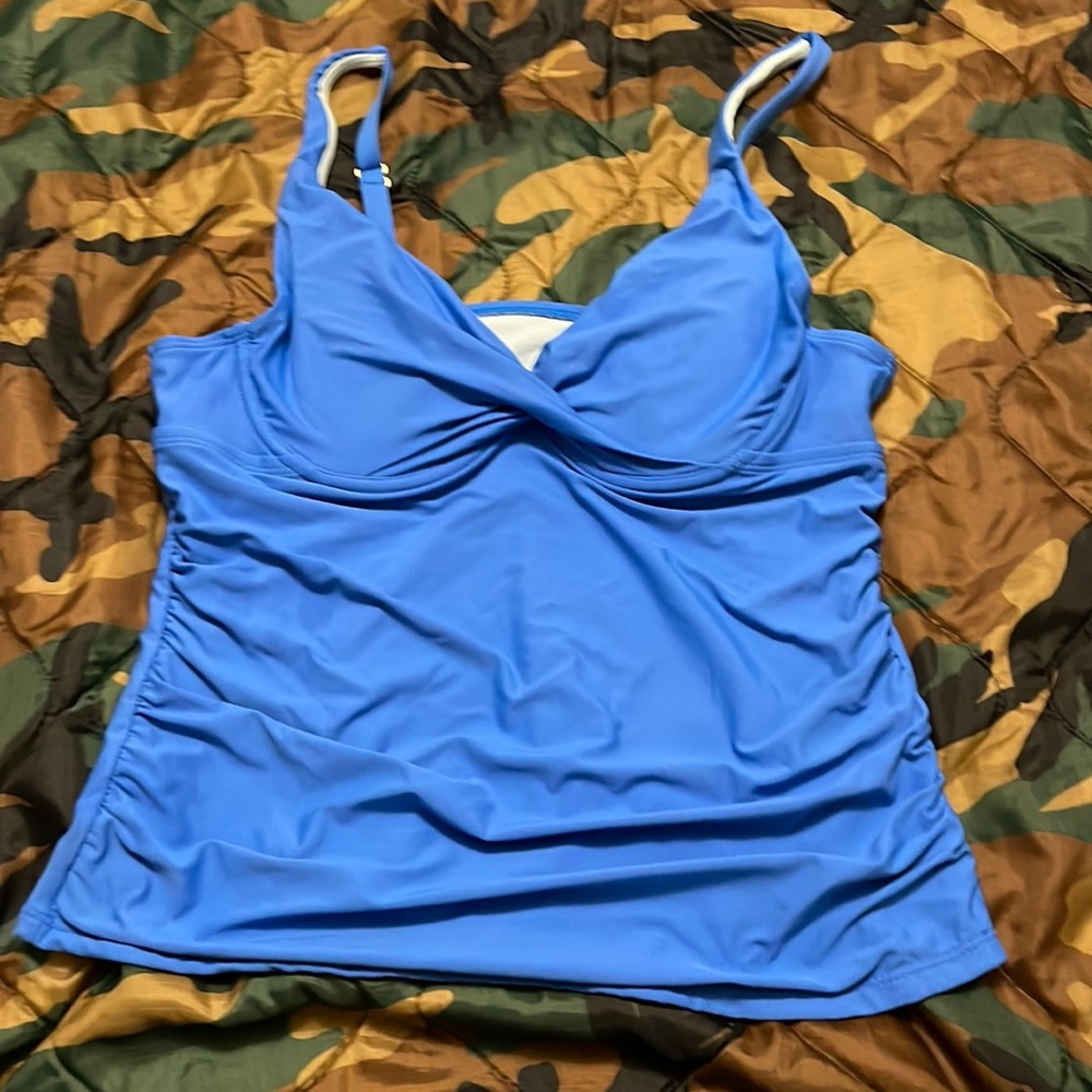 Blue ladies swim top